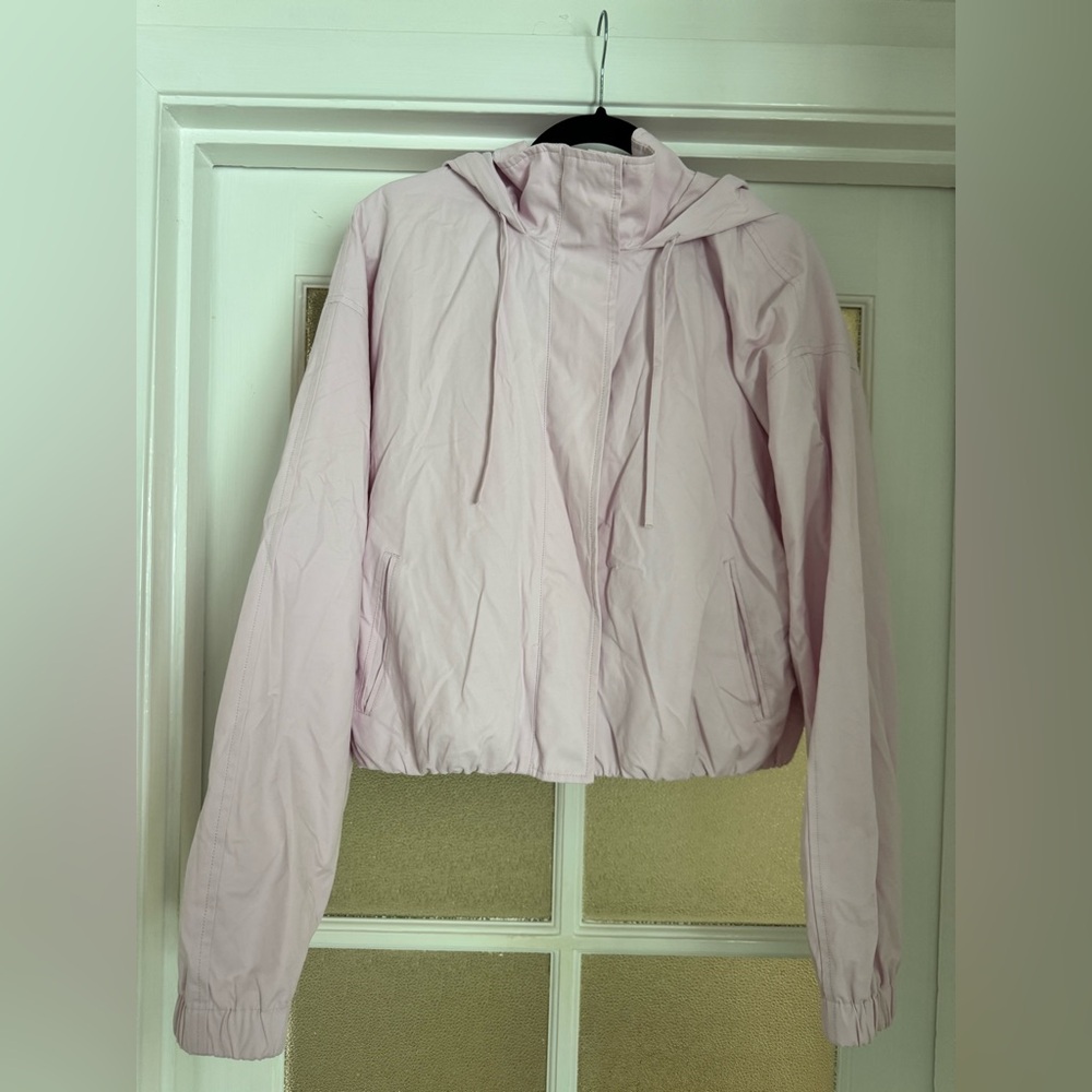 Zara Light Pink Hooded Bomber Jacket